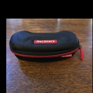 Rec Specs Hard Case Glasses Sunglasses Black Red Zipper Portable